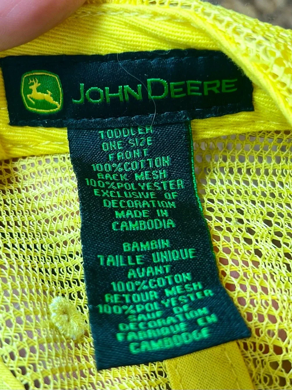 John Deere Green and Yellow Mesh Cap with Embroidered Logo Toddler Boys